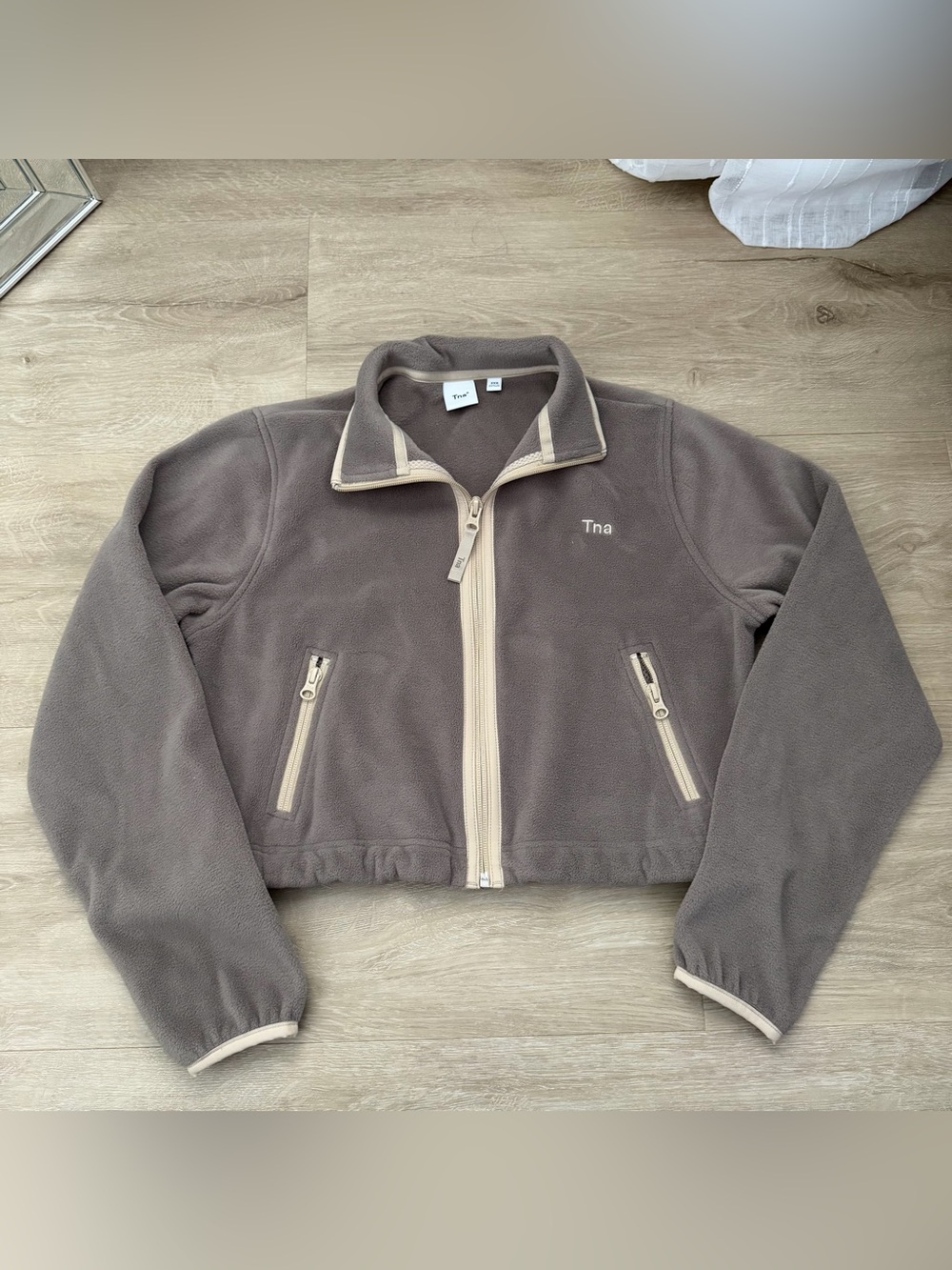 Aritzia TNA Sno Polar Zip-Up in Turner Taupe Jacket